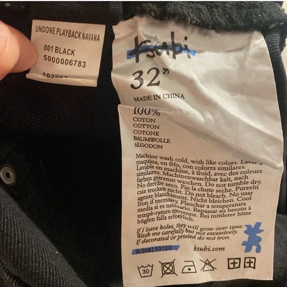 Ksubi Undone Playback Navanas Jeans Size 32 Black Baggy Wide Leg Rebel Denim - Picture 9 of 9